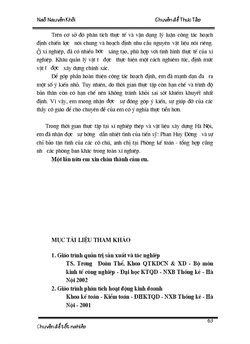 image for page Hoạch định nhu cầu nguyên vật liệu tại Xí nghiệp thép và vật liệu xây dựng Hà Nội 1