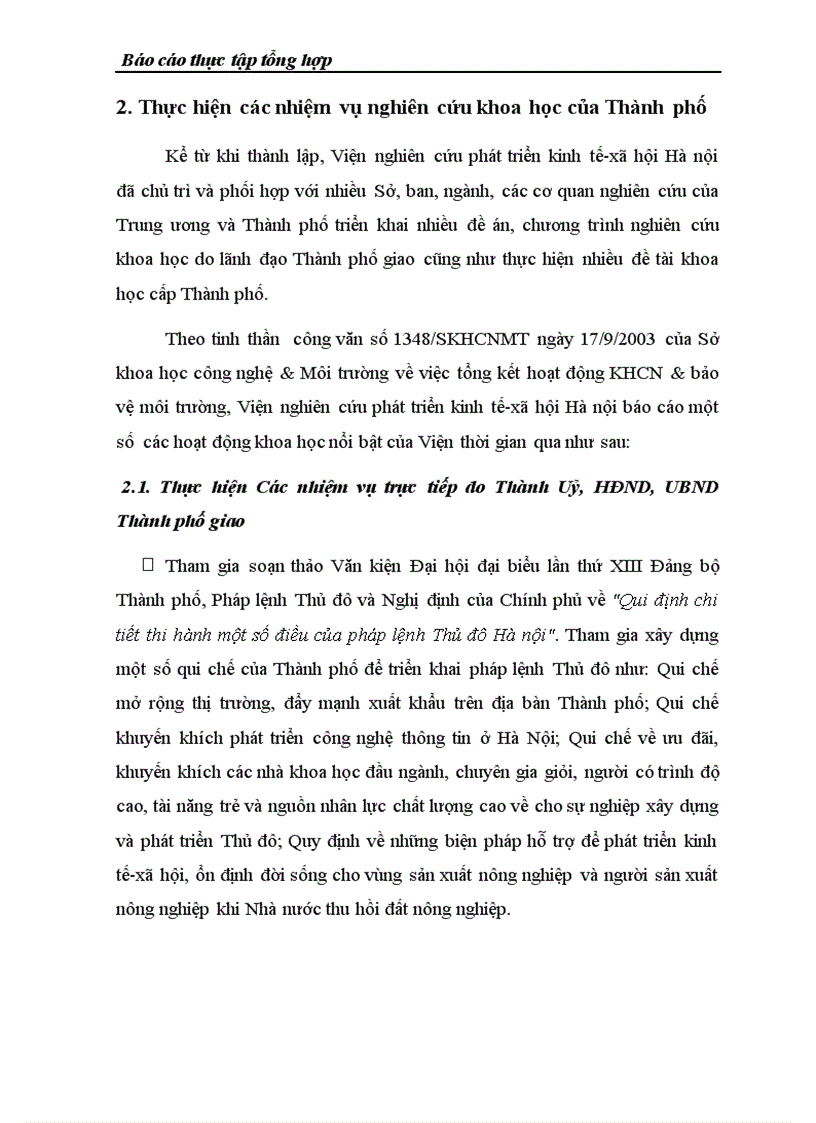 image for page Tổng quan về tình hình hoạt động của viện nghiên cứu phát triển kinh tế xã hội Hà Nội