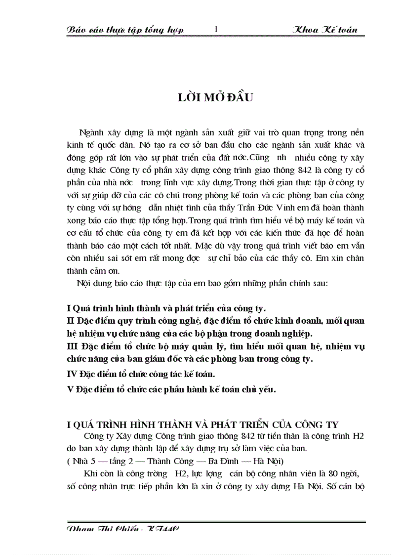 image for page Quy trình công nghệ đặc điểm tổ chức kinh doanh mối quan hệ nhiệm vụ chức năng của các bộ phận trong doanh nghiệp Công ty Xây dựng Công trình giao thông 842