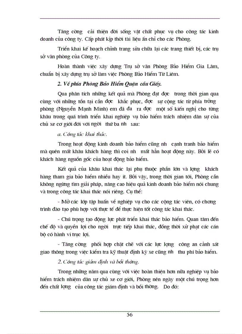 image for page Việc triển khai nghiệp vụ bảo hiểm trách nhiệm dân sự của chủ xe cơ giới đối với người thứ ba ở Phòng bảo hiểm Quận Cầu Giấy 1