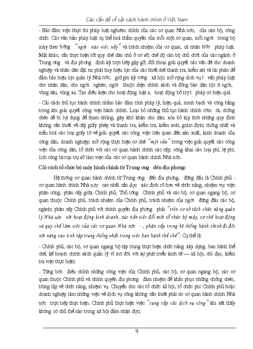 image for page Nội dung cải cách hành chính ở Việt Nam