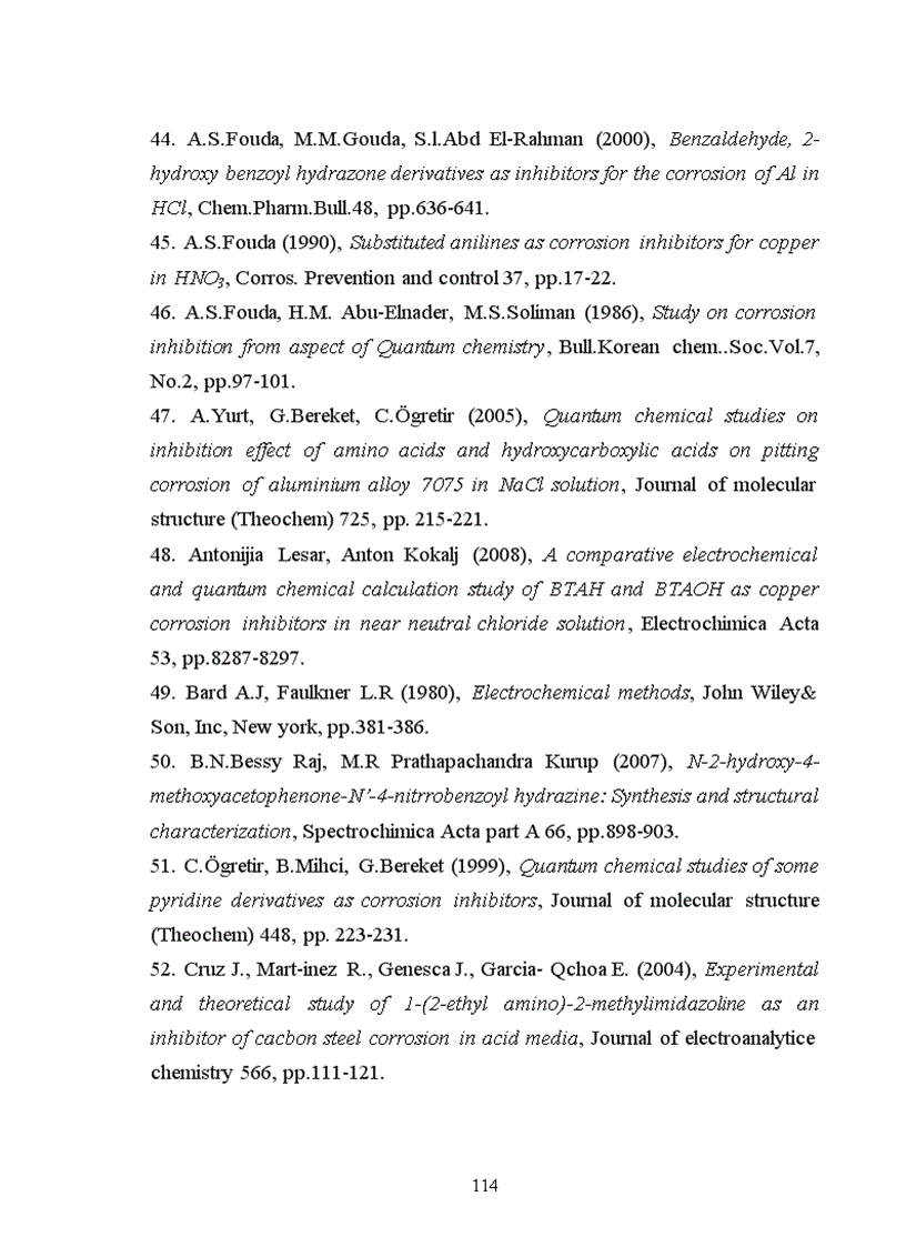 image for page Nghiên cứu mối tương quan giữa cấu trúc phân tử và khả năng ức chế ăn mòn kim loại của một số hợp chất hiđrazon 1