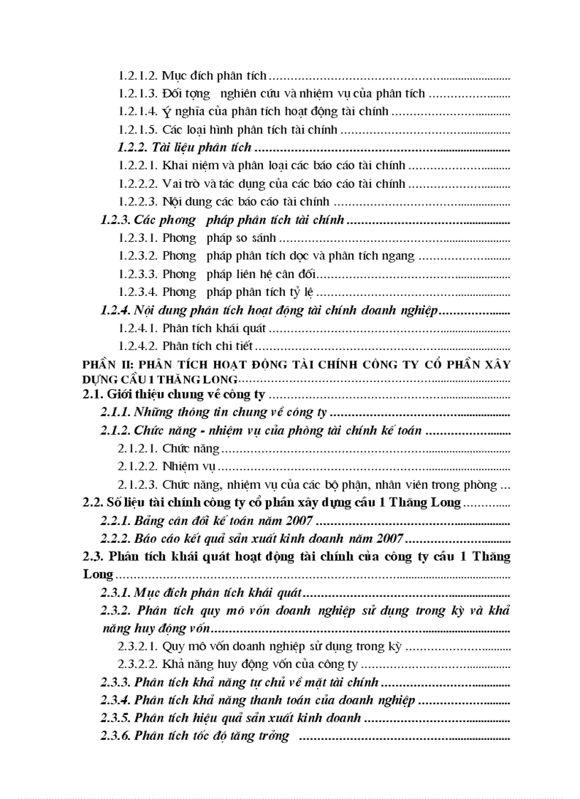 image for page Phân tích hoạt động tài chính công ty cổ phần xây dựng cầu 1 thăng long