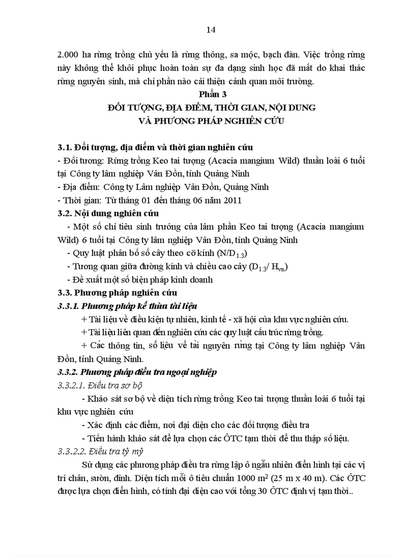 image for page Nghiên cứu một số quy luật kết cấu lâm phần Keo tai tượng Acacia mangium Wild trồng thuần loài 6 tuổi tại công ty lâm nghiệp Vân Đồn tỉnh Quảng Ninh 1