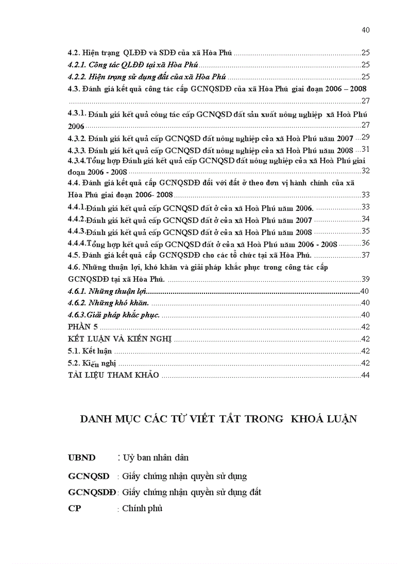 image for page Đánh giá công tác cấp giấy chứng nhận quyền sử dụng đất xã Hòa Phú huyện Chiêm Hóa tỉnh Tuyên Quang giai đoạn 2006 2008