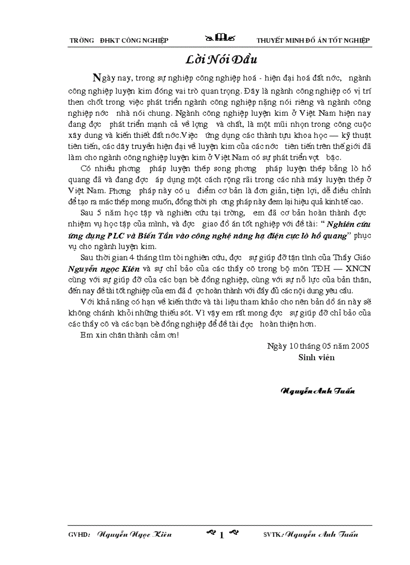 image for page Nghiên cứu ứng dụng PLC và Biến Tần vào công nghệ nâng hạ điện cực lò hồ quang 1