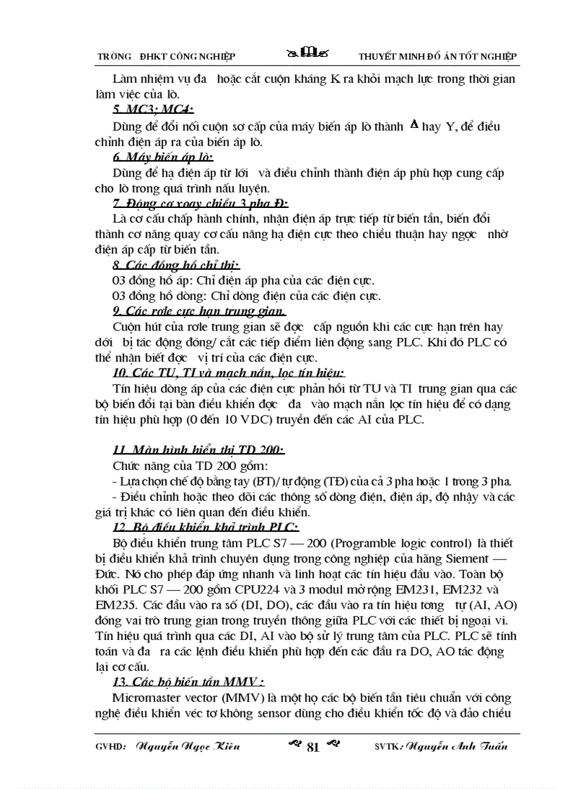 image for page Nghiên cứu ứng dụng PLC và Biến Tần vào công nghệ nâng hạ điện cực lò hồ quang 1