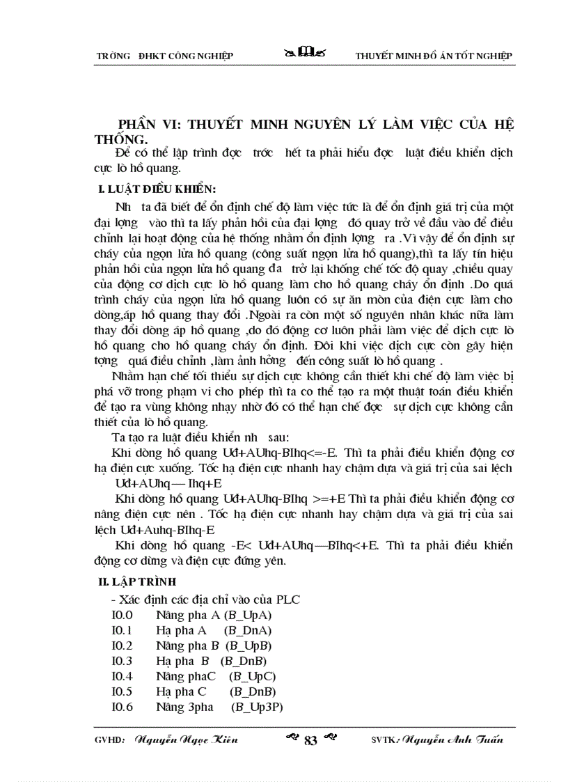 image for page Nghiên cứu ứng dụng PLC và Biến Tần vào công nghệ nâng hạ điện cực lò hồ quang 1