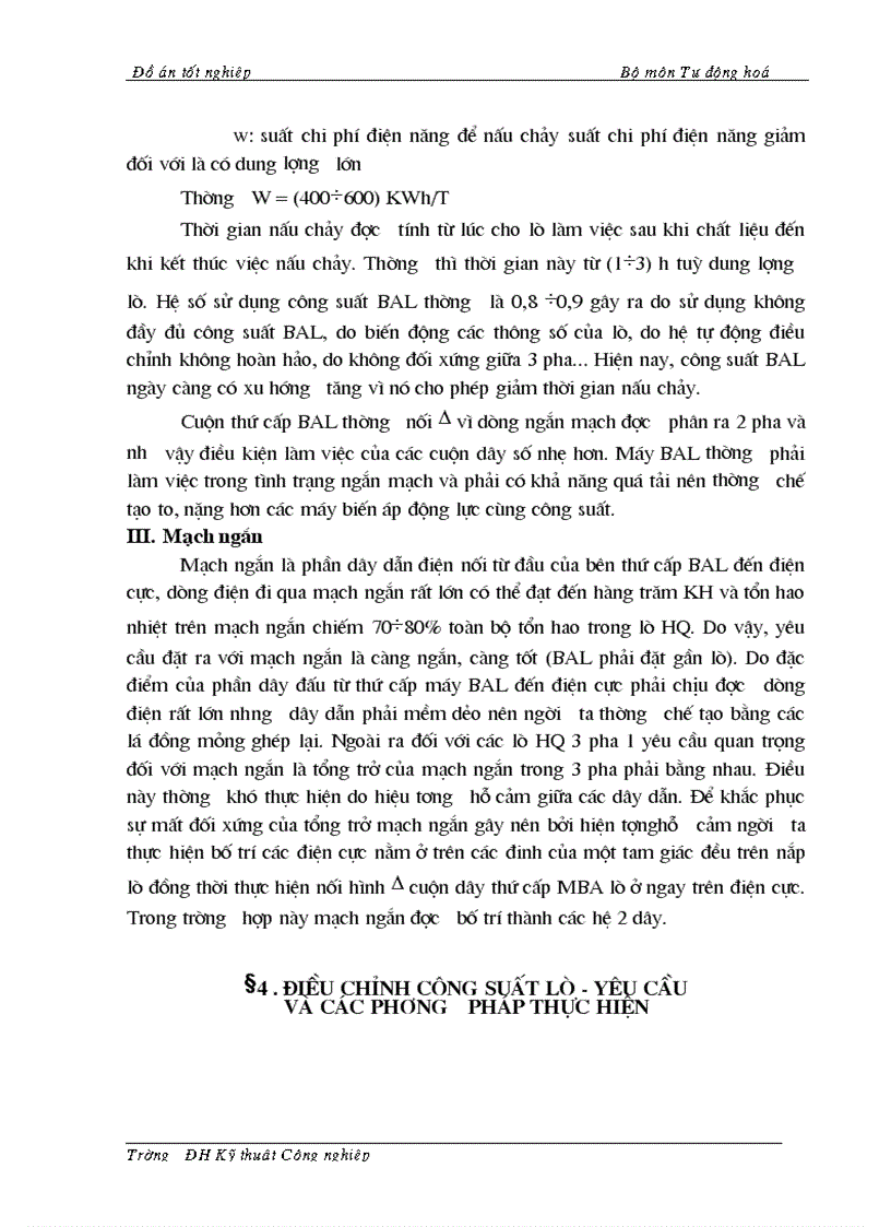 image for page Thiết kế trang bị điện Tự động hoá cho hệ thống truyền động nâng hạ điện cực lò hồ quang nấu thép