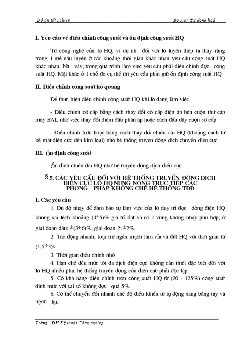 image for page Thiết kế trang bị điện Tự động hoá cho hệ thống truyền động nâng hạ điện cực lò hồ quang nấu thép