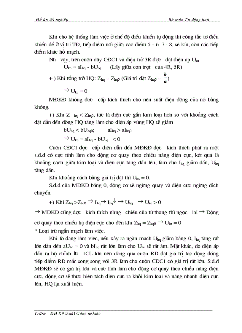 image for page Thiết kế trang bị điện Tự động hoá cho hệ thống truyền động nâng hạ điện cực lò hồ quang nấu thép