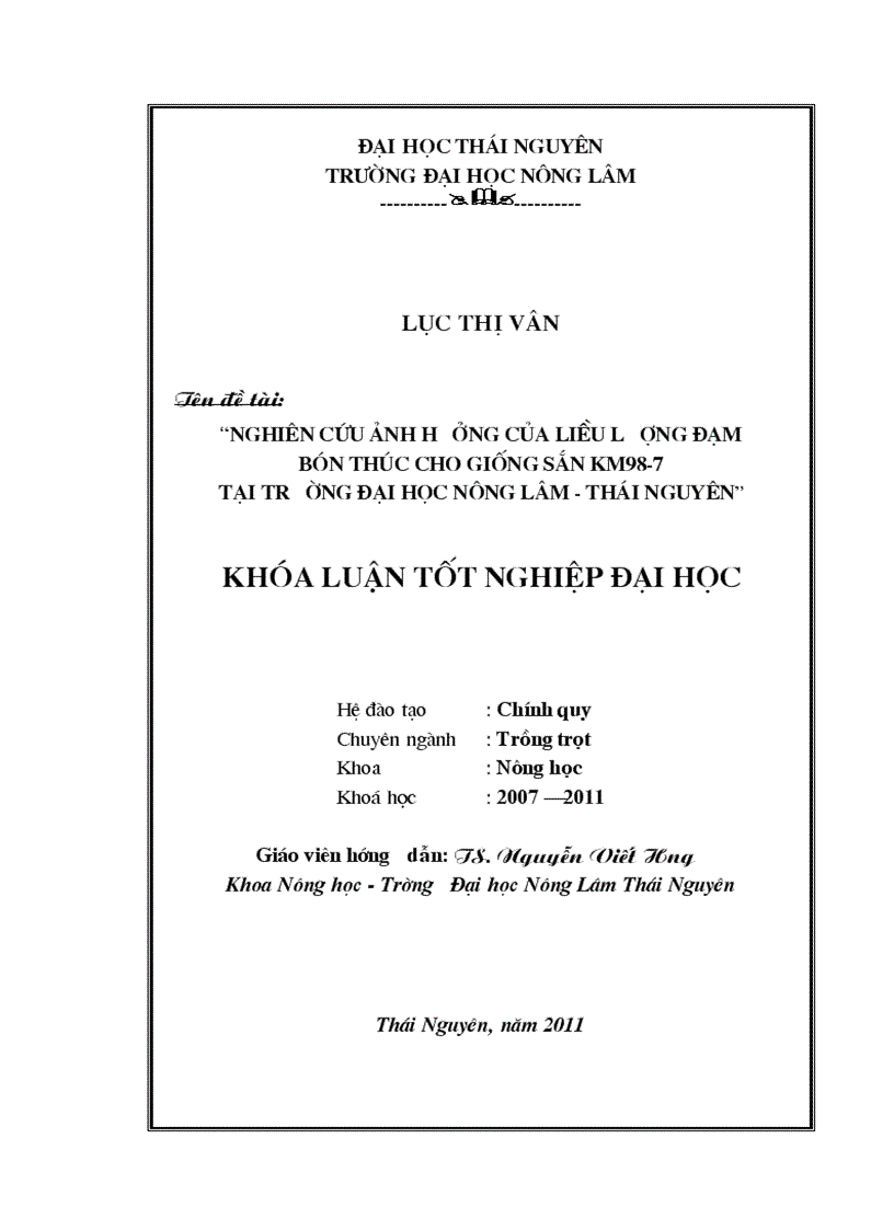 image for page Nghiên cứu ảnh hưởng của liều lượng đạm bón thúc cho giống sắn KM98 7 tại trường Đại học Nông lâm Thái Nguyên