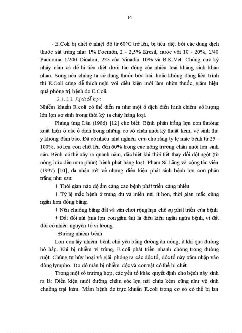 image for page Tình hình bệnh phân trắng lợn con tại xã Kim Tân huyện Kim Thành tỉnh Hải Dương và xác định hiệu lực của thuốc AMPIDE COLI và COLISTIN 1200