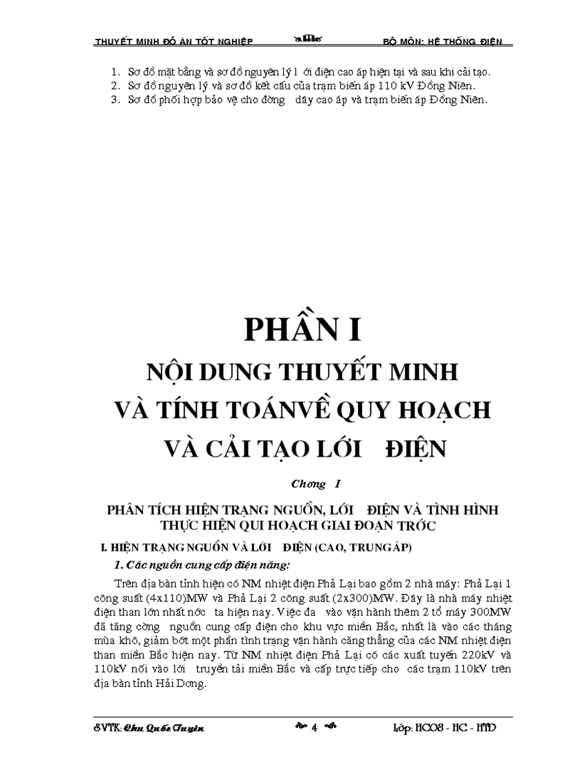 image for page Quy hoạch thiết kế cải tạo lưới điện cao áp tỉnh Hải Dương và trạm biến áp 110 kV Tiền Trung giai đoạn 2010 2015