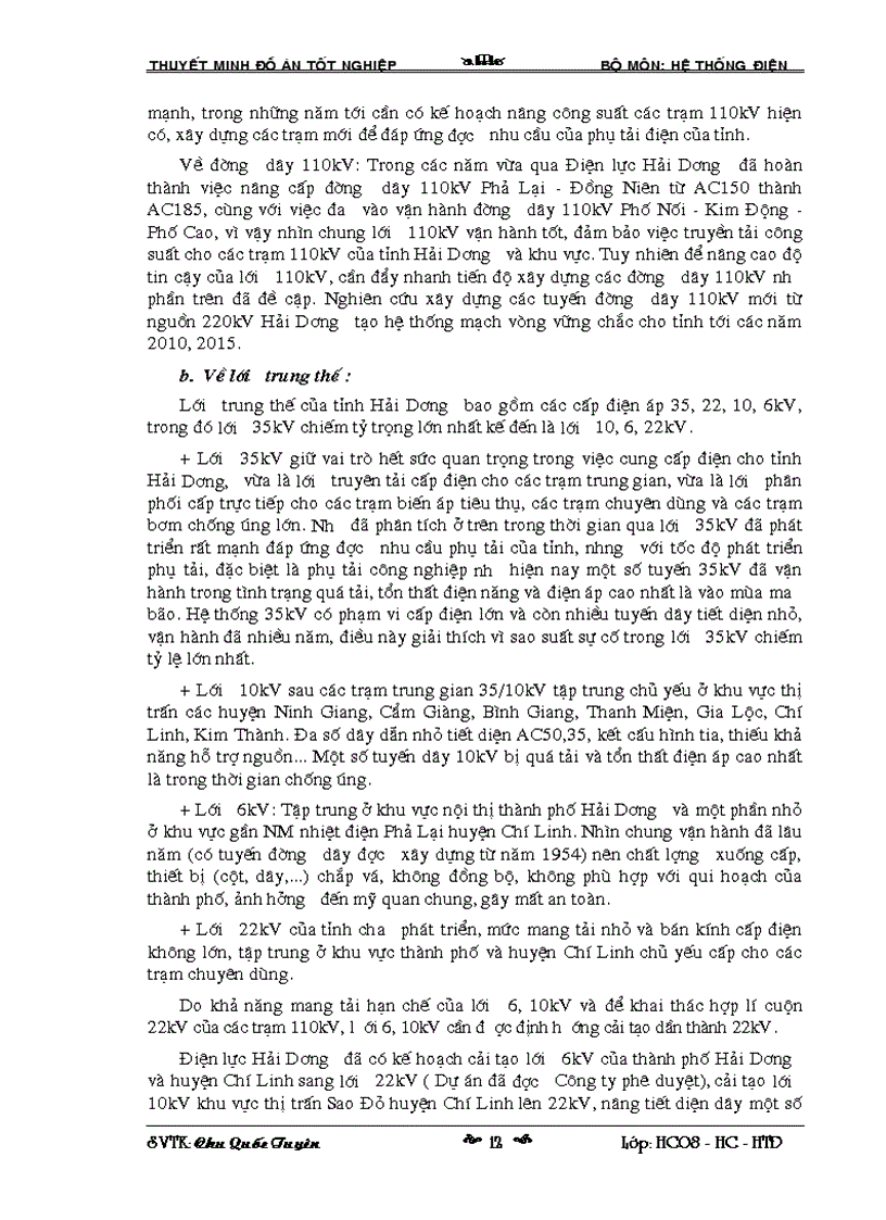 image for page Quy hoạch thiết kế cải tạo lưới điện cao áp tỉnh Hải Dương và trạm biến áp 110 kV Tiền Trung giai đoạn 2010 2015