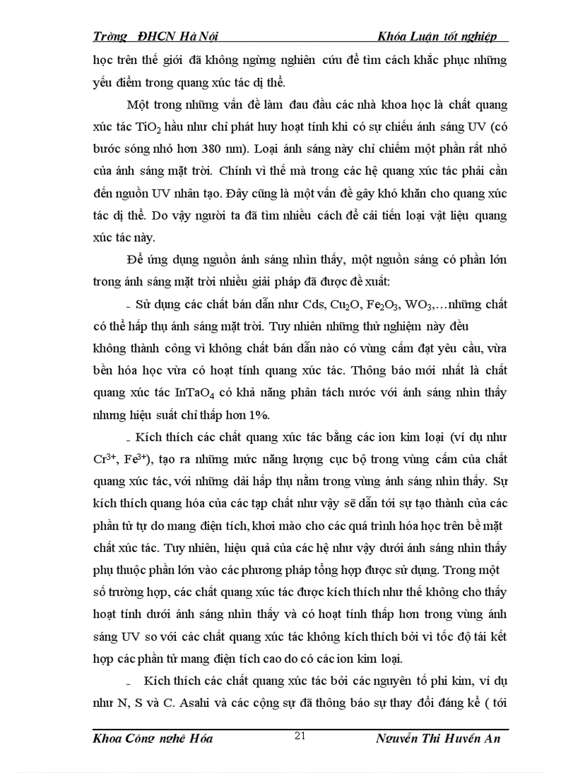 image for page Khảo sát điều kiện tổng hợp và nghiên cứu tính chất quang xúc tác của vật liệu TiO2 biến tính bằng nitrogen ứng dụng trong xử lý môi trường