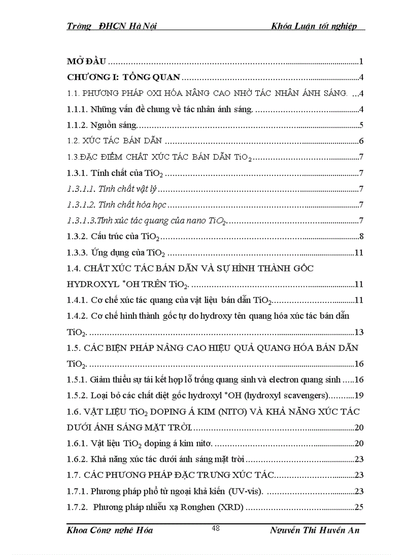 image for page Khảo sát điều kiện tổng hợp và nghiên cứu tính chất quang xúc tác của vật liệu TiO2 biến tính bằng nitrogen ứng dụng trong xử lý môi trường