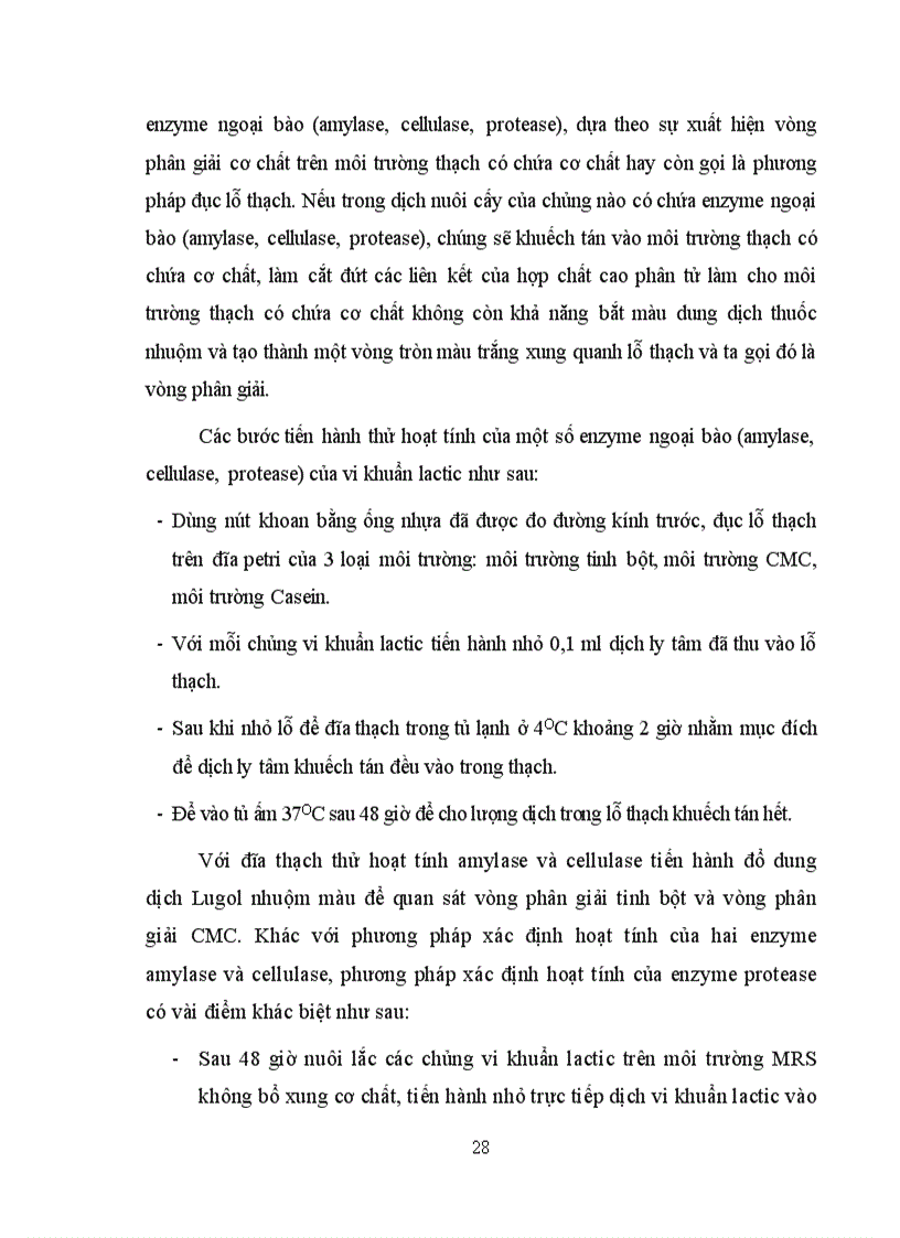 image for page Xác định hoạt tính một số enzyme ngoại bào của vi khuẩn Lactic phân lập từ các sản phẩm lên men truyền thống tại Hà Nội