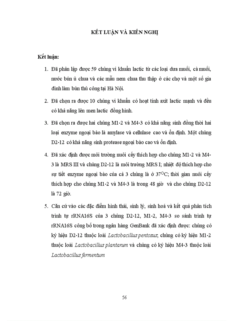 image for page Xác định hoạt tính một số enzyme ngoại bào của vi khuẩn Lactic phân lập từ các sản phẩm lên men truyền thống tại Hà Nội