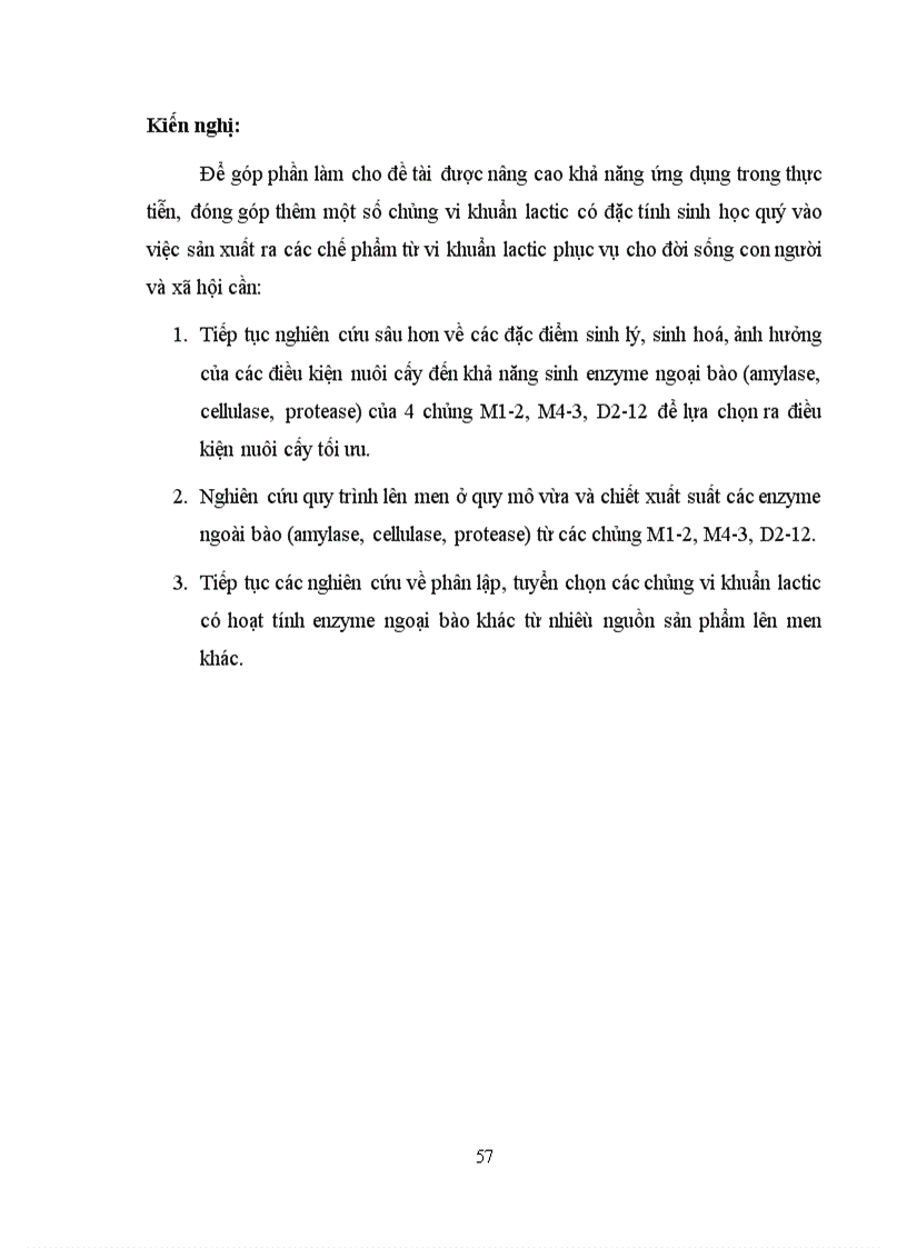 image for page Xác định hoạt tính một số enzyme ngoại bào của vi khuẩn Lactic phân lập từ các sản phẩm lên men truyền thống tại Hà Nội