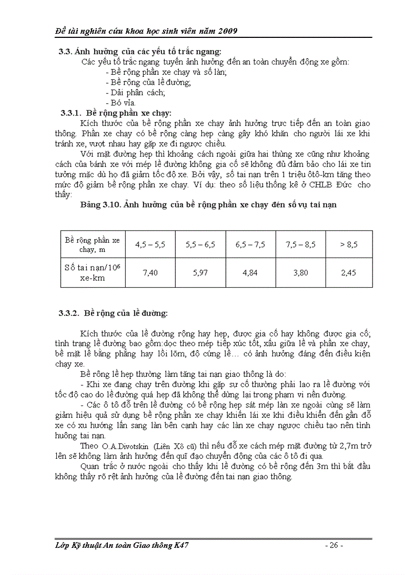 image for page Tìm hiểu ảnh hưởng của các yếu tố hình học đường đến bảo đảm an toàn chuyển động của dòng xe