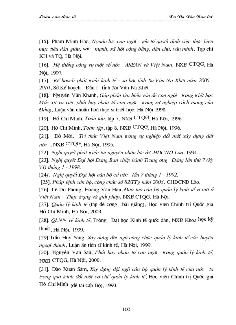 image for page Xây dựng đội ngũ cán bộ công chức quản lý nhà nước về kinh tế ở tỉnh xa văn na khệt của nước Cộng hoà dân chủ nhân dân Lào