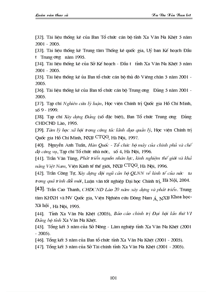 image for page Xây dựng đội ngũ cán bộ công chức quản lý nhà nước về kinh tế ở tỉnh xa văn na khệt của nước Cộng hoà dân chủ nhân dân Lào