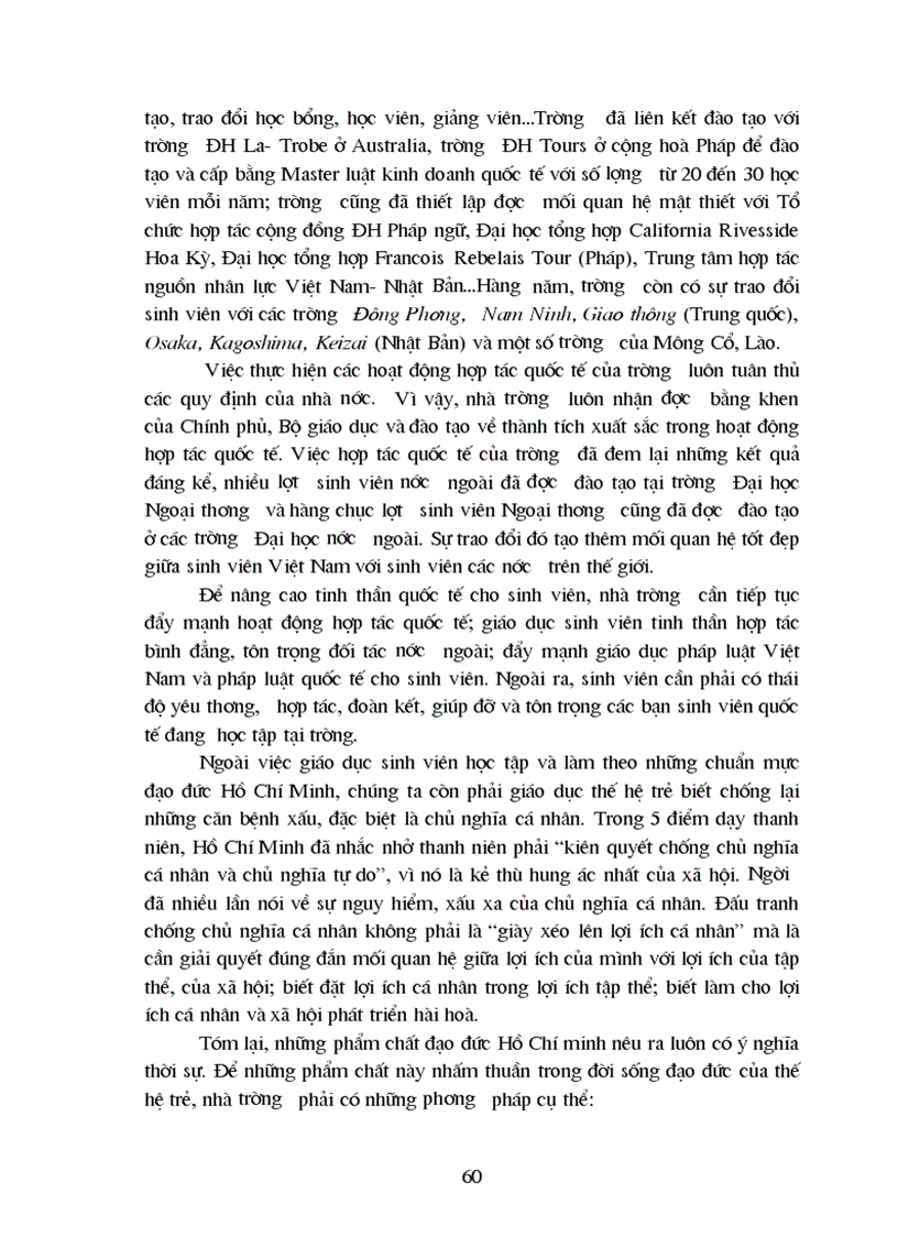 image for page Giáo dục đạo đức cho thế hệ trẻ theo tư tưởng Hồ Chí Minh Liên hệ với thực tiễn tại trường Đại học Ngoại thương 1