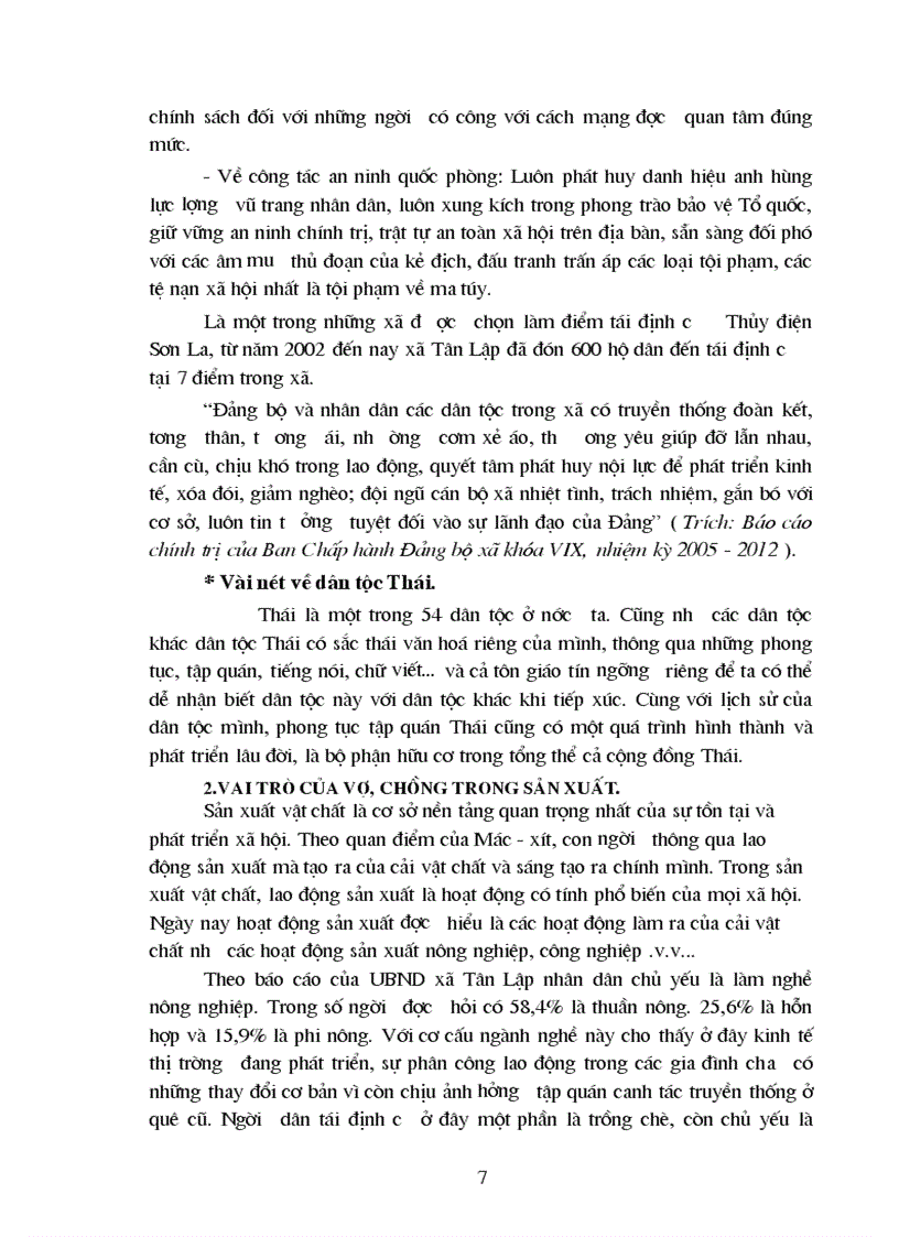 image for page Tìm hiểu vai trò của người vợ và người chồng trong hoạt động lao động sản xuất nông nghiệp và nội trợ tại các gia đình dân tộc Thái x Tân Lập Huyện Mộc Châu tỉnh Sơn La 1