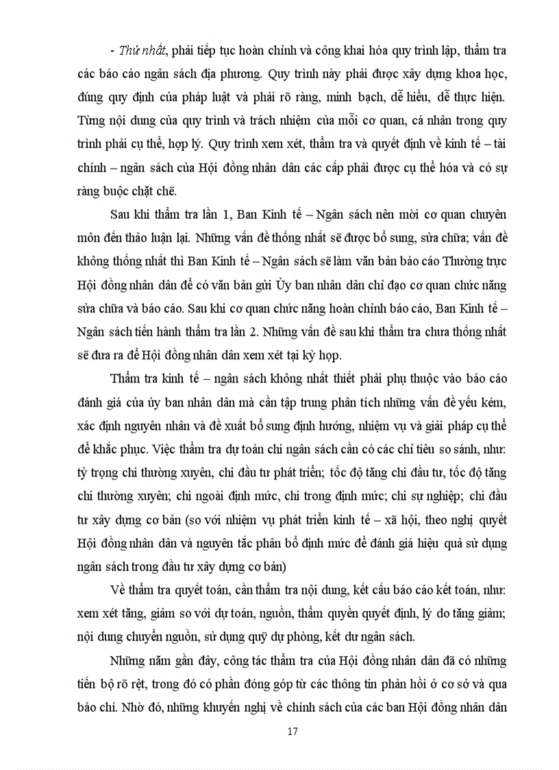 image for page Thực thi quyền hạn của Hội đồng nhân dân các cấp trong lĩnh vực ngân sách nhà nước Thực trạng và giải pháp hoàn thiện