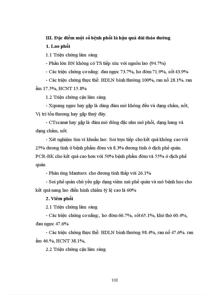 image for page Nghiên cứu đặc điểm lâm sàng cận lâm sàng một số bệnh phổi có phối hợp với đái tháo đường điều trị tại khoa Hô hấp Bệnh viện Bạch Mai trong hai năm 2009 2010