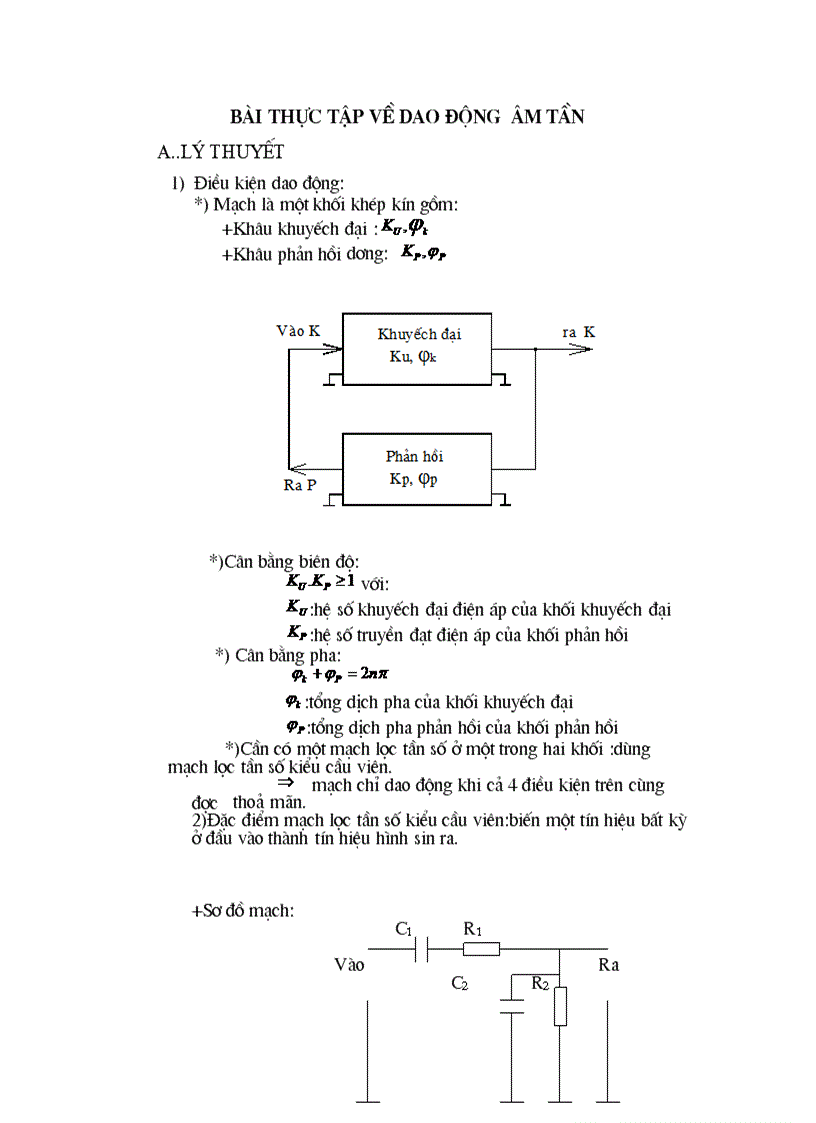 image for page Bài thực tập về dao động âm tần