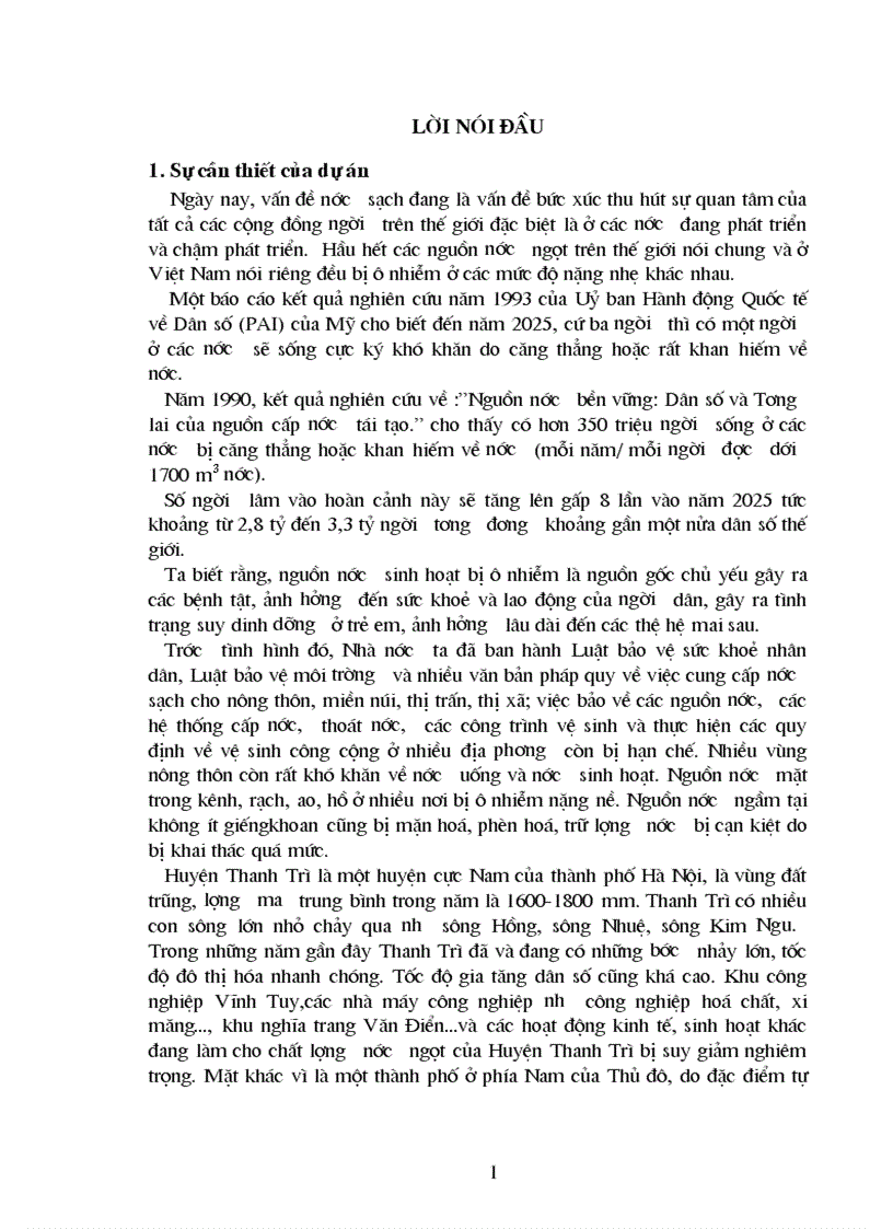 image for page Phân tích chi phí lợi ích của Dự án cấp nước sinh hoạt cho các xã còn lại thuộc huyện Thanh Trì Hà Nội 1