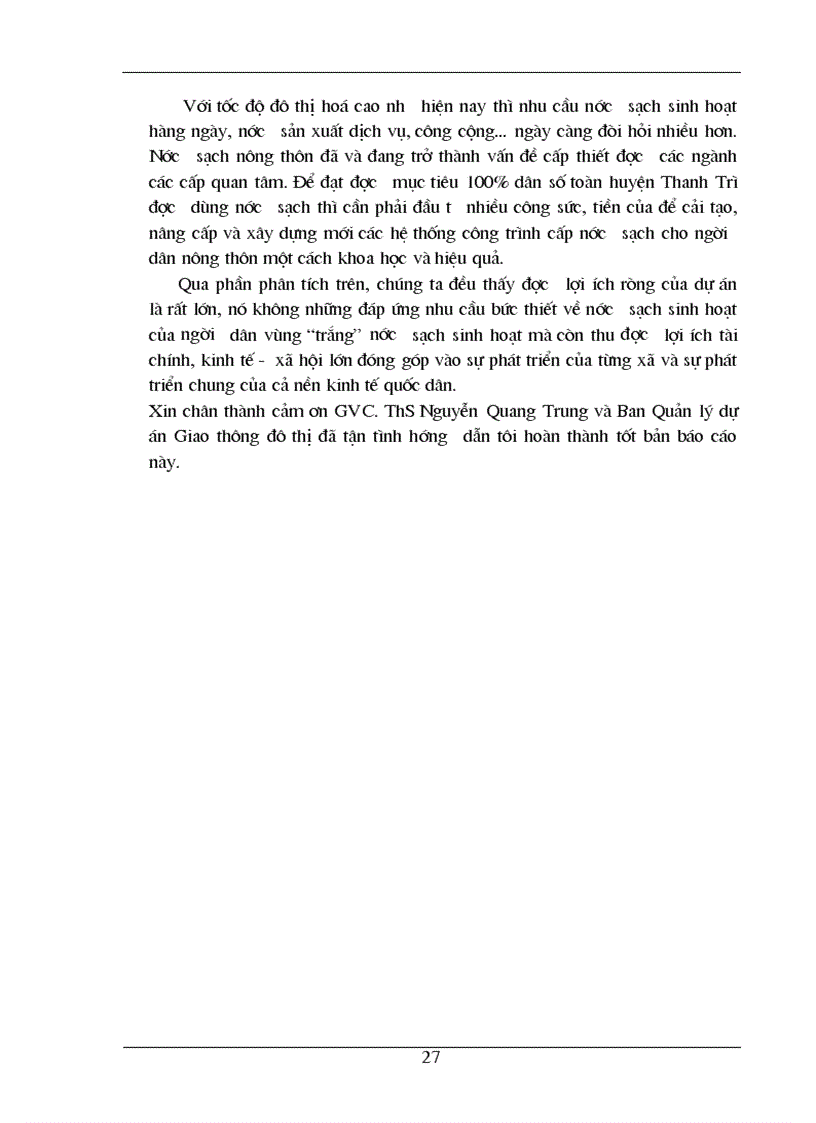 image for page Phân tích chi phí lợi ích của Dự án cấp nước sinh hoạt cho các xã còn lại thuộc huyện Thanh Trì Hà Nội 1