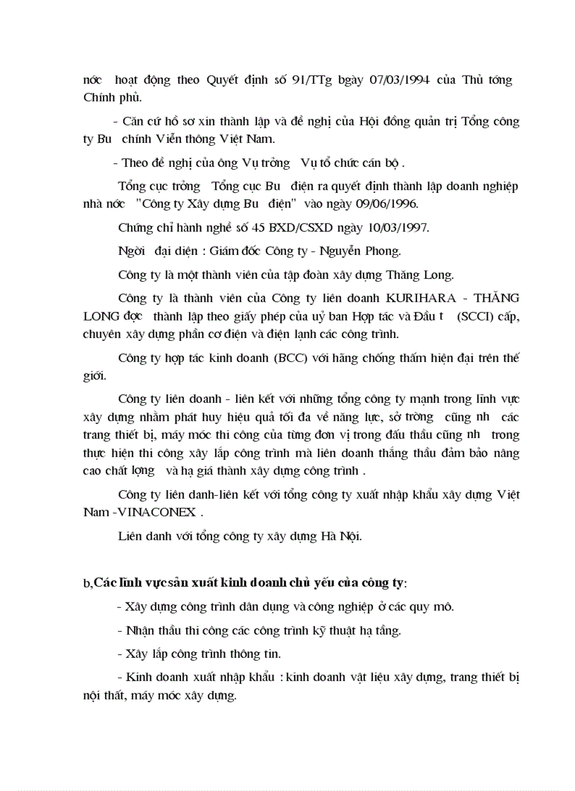 image for page Thực tế tổ chức quản lý sản xuất và tổ chức quản lý lao động tại công ty xây dựng bưu điện Tổng Công Ty Bưu Chính Việt Nam