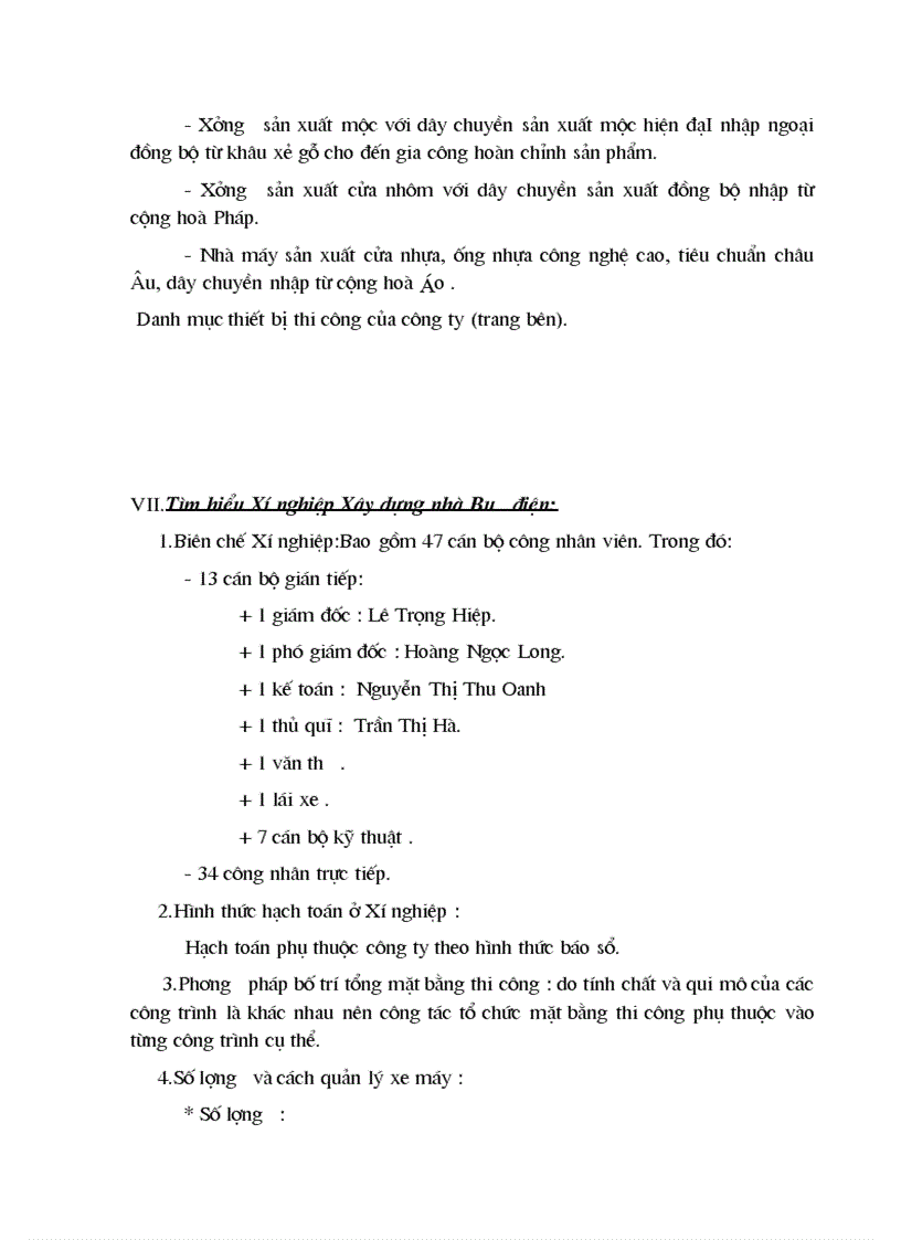 image for page Thực tế tổ chức quản lý sản xuất và tổ chức quản lý lao động tại công ty xây dựng bưu điện Tổng Công Ty Bưu Chính Việt Nam