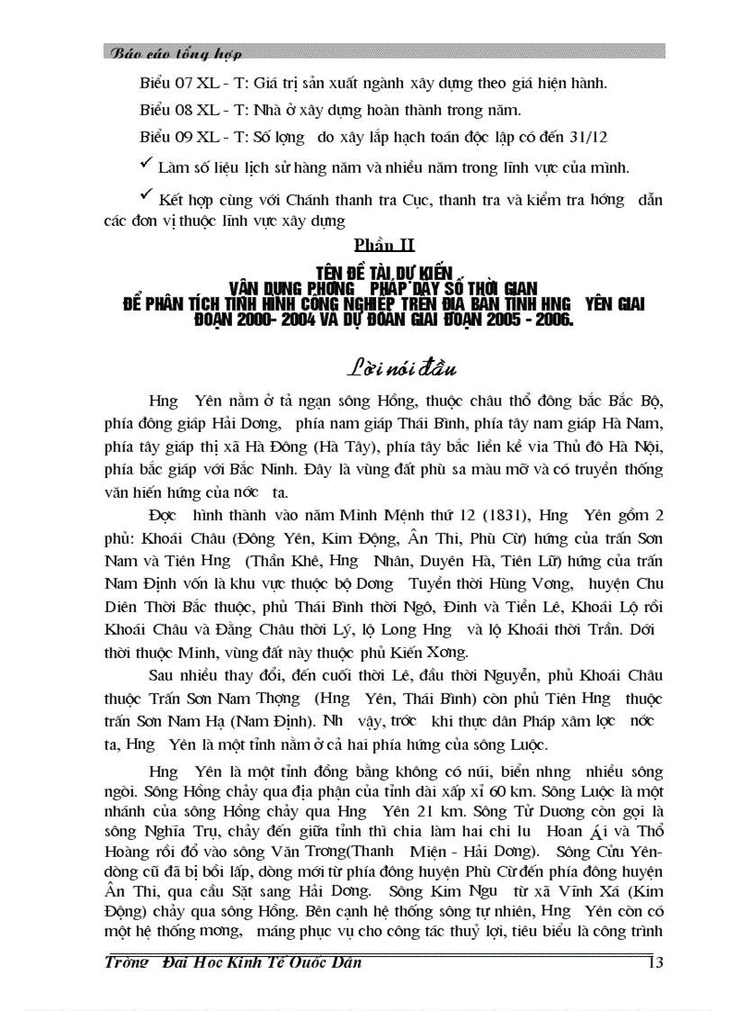 image for page Vận dụng phương pháp dãy số thời gian để phân tích tình hình phát triển công nghiệp trên địa bàn Hưng Yên thời kỳ 2000 2004 và dự đoán giai đoạn 2005 2006