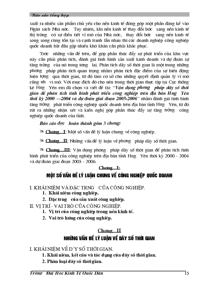 image for page Vận dụng phương pháp dãy số thời gian để phân tích tình hình phát triển công nghiệp trên địa bàn Hưng Yên thời kỳ 2000 2004 và dự đoán giai đoạn 2005 2006