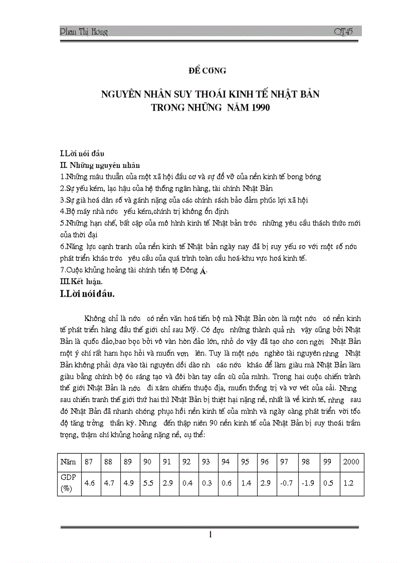 Nguyên nhân suy thoái kinh tế Nhật Bản trong những năm 1990 1