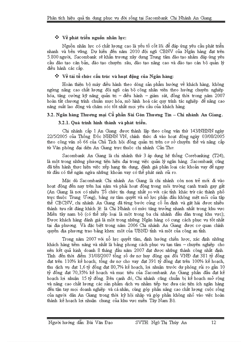 image for page Phân tích hiệu quả sử dụng tín dụng phục vụ đời sống tại Sacombank An Giang