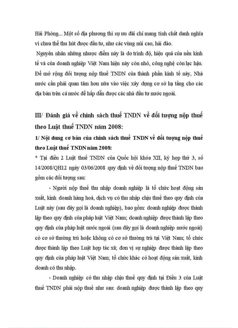 image for page Đánh giá về chính sách thuế TNDN về đối tượng nộp thuế theo Luật thuế TNDN năm 2008