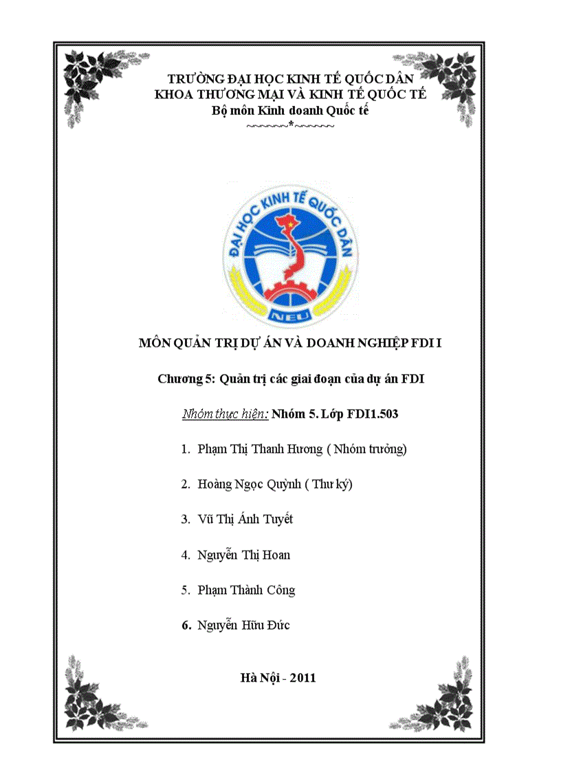 image for page Quản trị các giai đoạn của dự án FDI