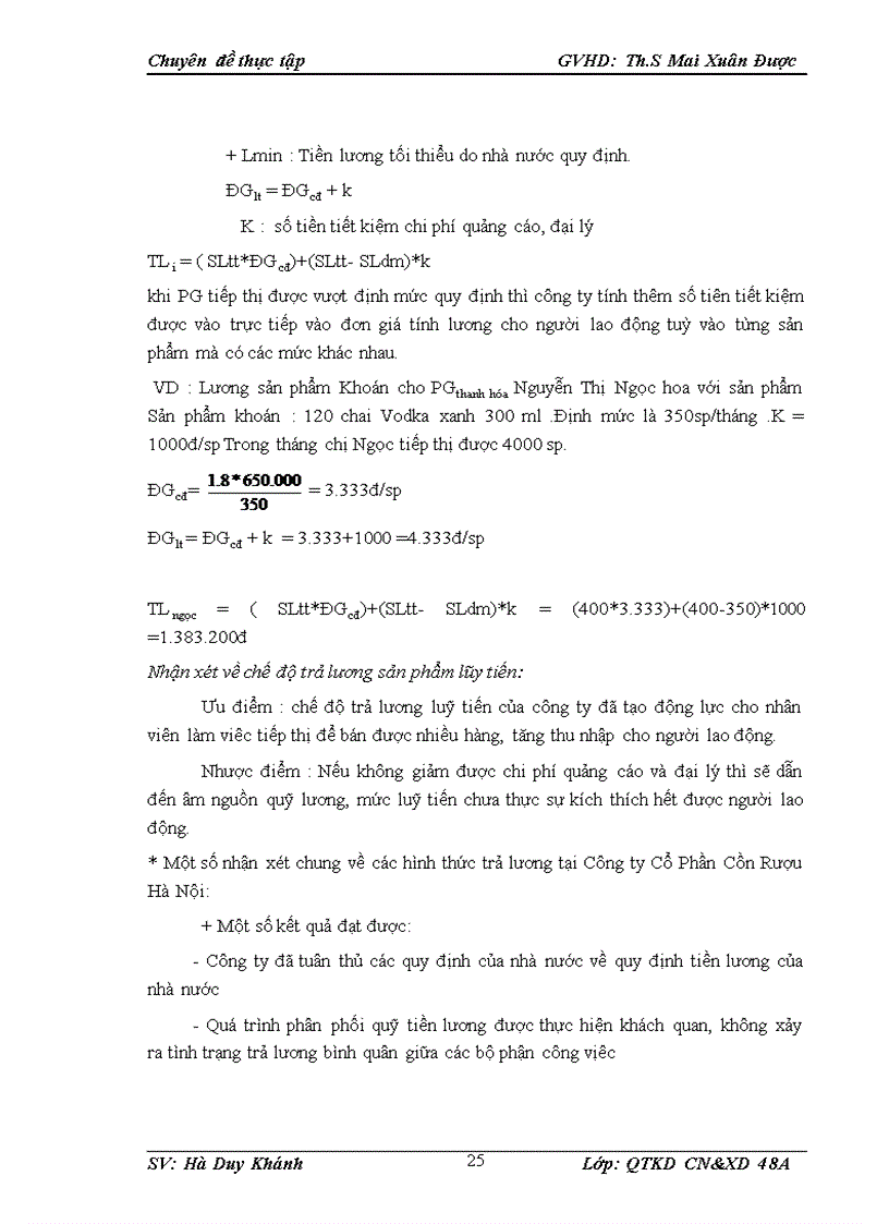 image for page Thực trạng các hình thức trả lương tại Công ty cổ phần cồn rượu Hà Nội