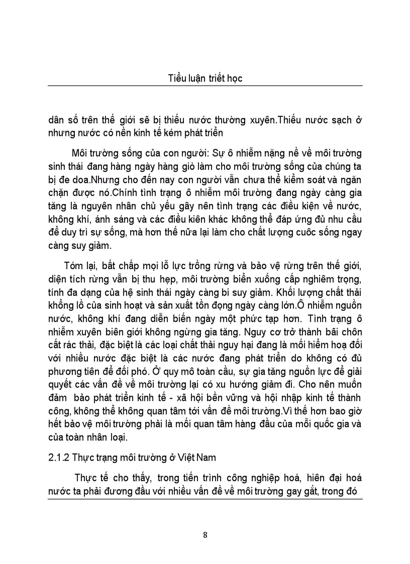 image for page Phân tích triết học vấn đề ô nhiễm môi trường ở nước ta hiên nay
