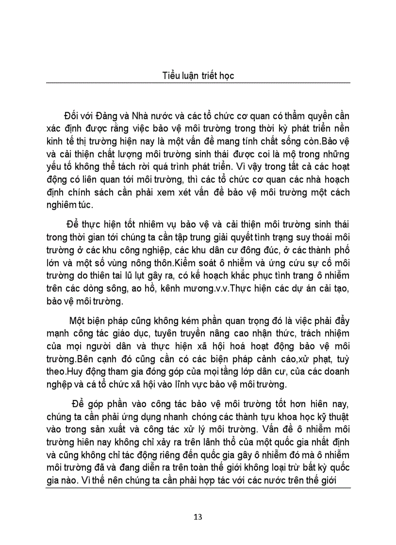 image for page Phân tích triết học vấn đề ô nhiễm môi trường ở nước ta hiên nay