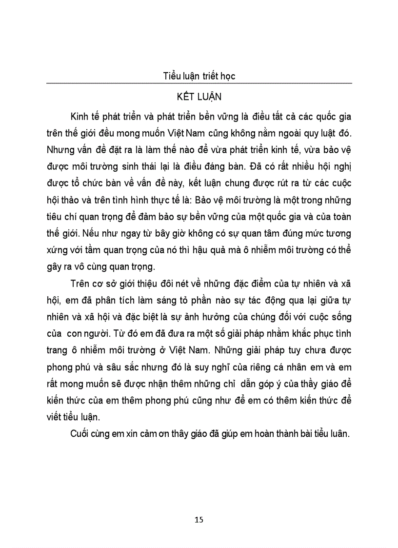 image for page Phân tích triết học vấn đề ô nhiễm môi trường ở nước ta hiên nay