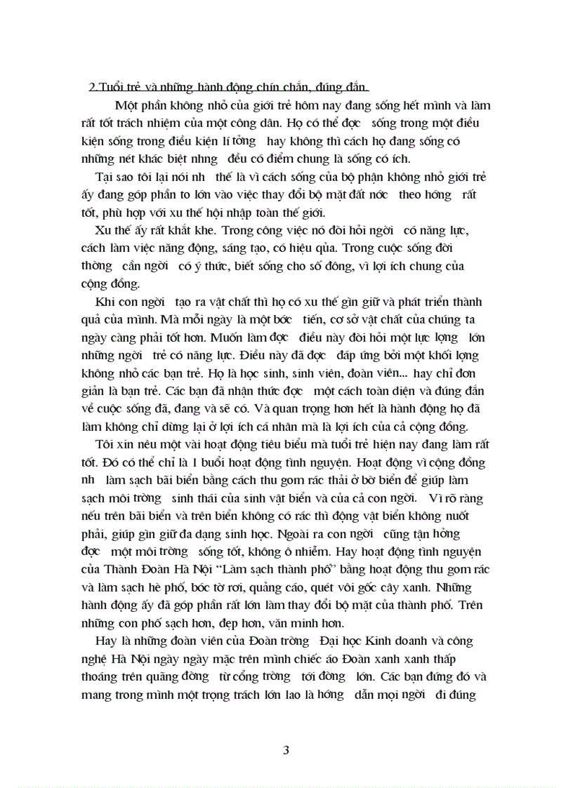 image for page Tuổi trẻ và những hành động của họ