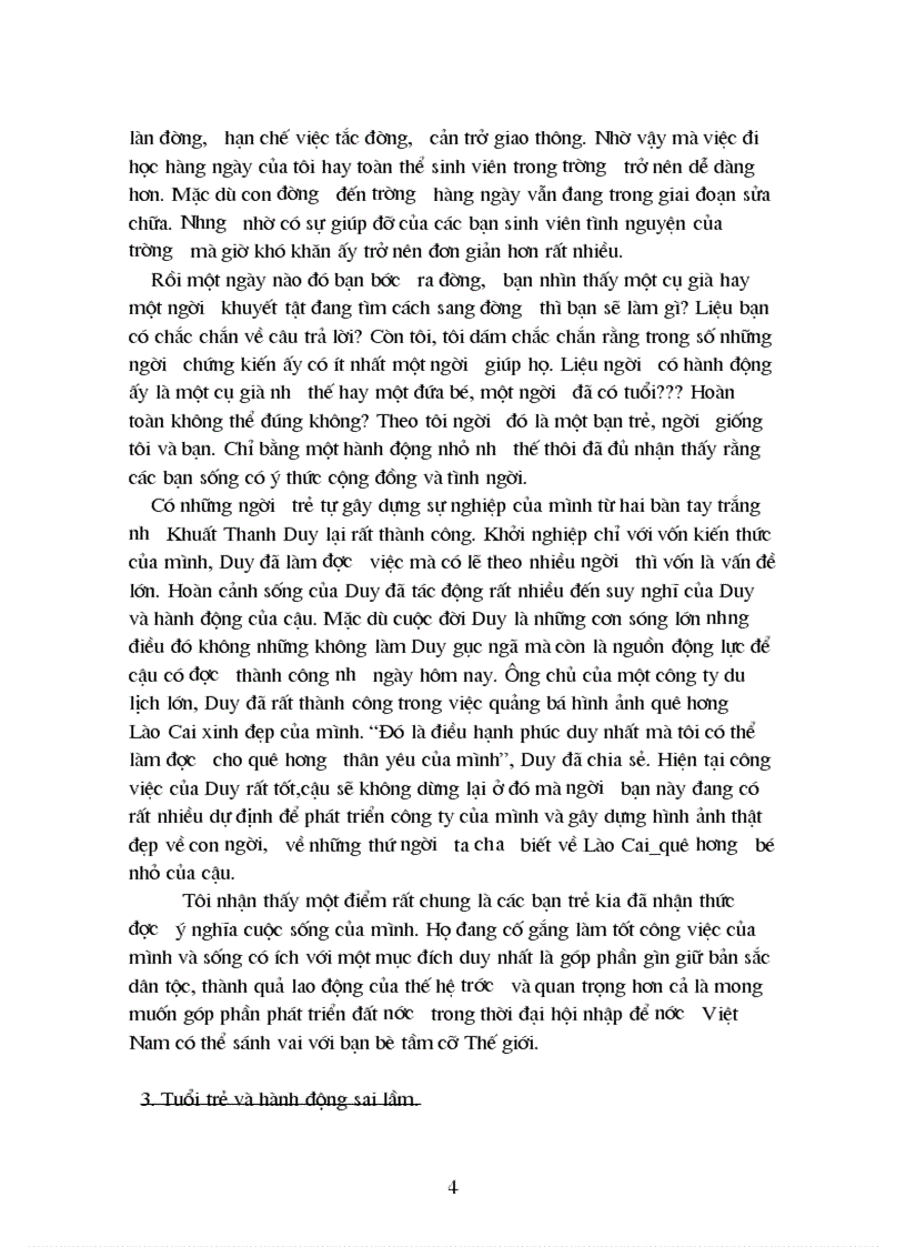 image for page Tuổi trẻ và những hành động của họ