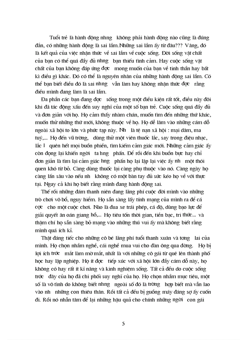 image for page Tuổi trẻ và những hành động của họ