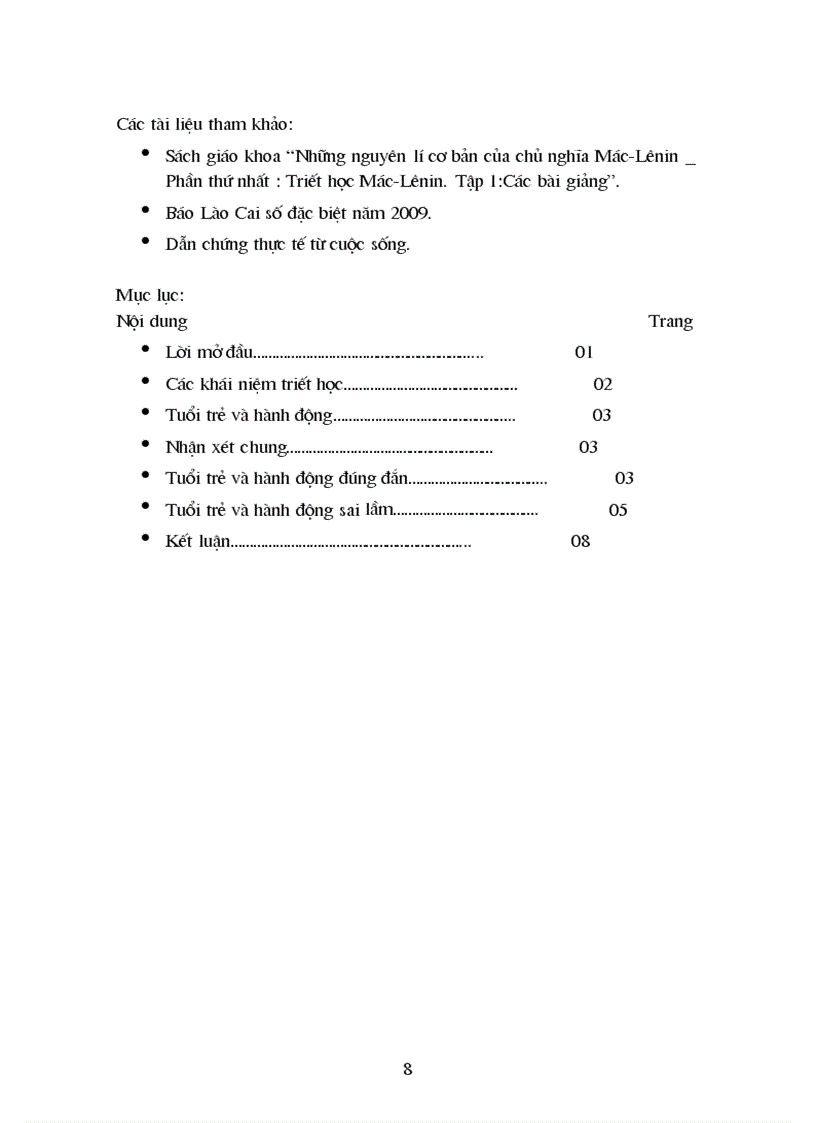 image for page Tuổi trẻ và những hành động của họ